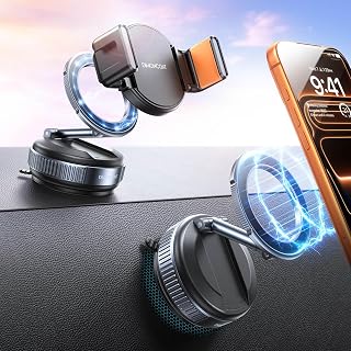 DIMONCOAT 2026 Upgraded Vacuum Magnetic Phone Holders for Your Car【119+LBS Strongest Suction】 for Magsafe Car Mount, 360&deg; Adjustable Car Phone Holder Mount for iPhone 17 Pro Max Samsung Galaxy S26