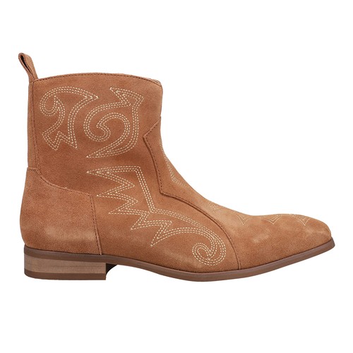 Dingo Brooks Embroidered Pull On Round Toe  Mens Brown Casual Boots DI211-TAN