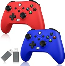Dinosoo 2 Pack Wireless for Xbox One, Series X|S, & PC, with Turbo, Macro, Dual Vibration Hall Trigger, 3.5mm Audio Jack, Built-in Battery, with 2.4GHz Adapter