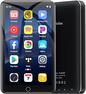 Diofox MP3 Player with Bluetooth and WiFi, 80GB 4.0" Music Player with Spotify,Amazon Music,YouTube,Parental Control Android Mainstrem Media MP4/MP3 Player for Kids up to 1TB,Black (Black)