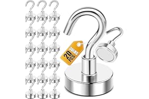 DIYMAG Magnetic Hooks, 30lbs+ Magnet Hook 2026 Cruise Cabin Ship Essentials Heavy Duty Strong Magnets Refrigerator Fridge Hanging for Classroom Beach Vacation Kitchen Grills Home 20 Pack (Silver)