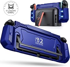 Dockable Blue Case for Nintendo Switch 2,[Exclusive Pop-up Joy-Con Quick Release][Military-Grade Protection][Stand Compatible] Switch 2 Protective Case with Ergonomic Grip, Shell for Switch 2 Console