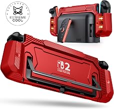 Dockable Red Case for Nintendo Switch 2,[Exclusive Pop-up Joy-Con Quick Release][Military-Grade Protection][Stand Compatible] Switch 2 Protective Case with Ergonomic Grip, Shell for Switch 2 Console