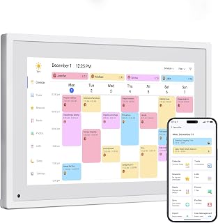 Dragon Touch 10.1 inch Digital Calendar Digital Picture Frame | Interactive Touchscreen, Smart Family Planner, Hearth Display Desk Digital Calendar Best Gifts for Christmas, Wedding, Mom