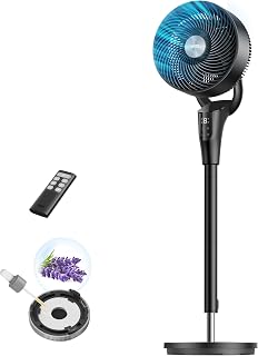 DREO Fan for Bedroom, 2026 Upgraded, 90ft Airflow, Quiet Fan, 90&deg; Oscillating Standing Fan for Whole Room, DC Motor, 8+H Speeds, 3 Modes, 38-42'' Adjustable Height, 8H Timer, 105&deg; Manual Vertical