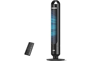 DREO Tower Fan for Bedroom, 26ft/s Velocity, 90&deg; Oscillating, 8H Timer | 4 Speeds, 3 Modes, 28dB Quiet Standing Fan, Floor Fan for Room, Living Room, Office, Home, Cooling Fan with Remote, Black
