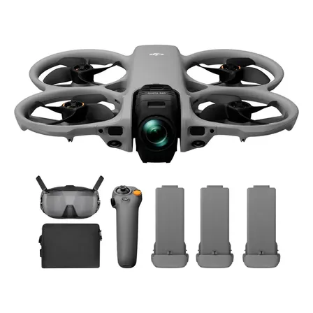 Drone Dji Avata 360 Combo Vuela Mas 8k Fpv Con Dji Rc Motion 3 Goggles N3 3 Baterias Y Activetrack Negro