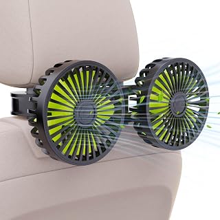 Dual-Head USB Car Cooling Fans for Backseat Kids 3 Adjustable Speeds