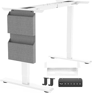 Dual Motor Standing Desk Frame, 256 lbs Capacity with Cable Management Tray | For Home & Office, 28"-47" Adjustable, Storage Bag, 2 Headphone Hooks, Easy 40-Min Assembly
