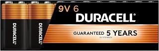 DURACELL Coppertop 9V Battery, 6 Count, Smoke Detector Battery