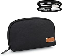 E-Tree Small Tech Pouch Organizer Bag (7.8" x 5") &ndash; Travel Electronics Accessories Case for MacBook Charger, USB-C Adapter, Cables, Power Bank, Mouse, SSD, Dongle & Hub | Foam Padded