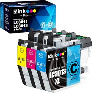 E-Z Ink Pro Compatible for Brother LC3013 Ink Cartridges LC3011 LC3013XL | LC3013 Ink Cartridges c/m/y LC3011 LC 3013 LC-3013 for Brother MFC-J491DW MFC-J497DW MFC-J895DW MFC-J690DW (1C/1M/1Y-3 Pack)