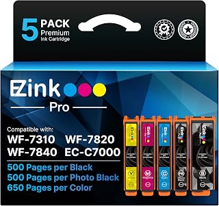 E-Z Ink Pro Remanufactured Replacement for 410XL Ink cartridges, 5 Pack | Remanufactured for 410 Ink Cartridges use with Epson Printer Expression XP-7100 XP-830 XP-640 XP-630 XP-530 XP-635 printer