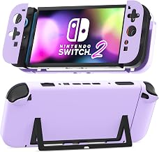 [Easy Docking Version] GLDRAM Purple Case for Nintendo Switch 2 (2025), Dockable Hard Shell PC Protective Cover Skin for Switch 2 Console & Detachable Joycon Grip