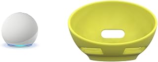 Echo Dot Stand Bundle: Includes Echo Dot (newest model), Glacier White and Made for Amazon Stand, Yellow