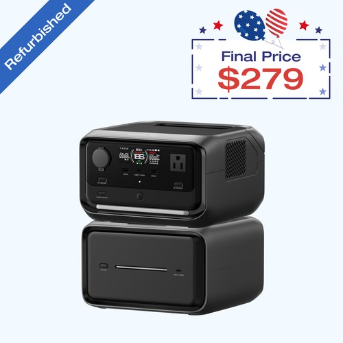 EcoFlow 858Wh  River 3 Plus Portable Power Station with EB600 Extra Battery