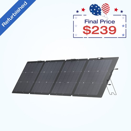 EcoFlow NextGen 220W Bifacial IP68 Portable Solar Panel Certified Refurbished