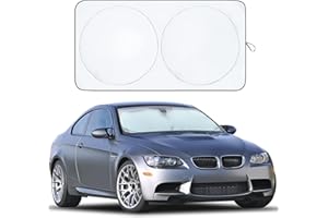 EcoNour Car Windshield Sunshade | Blocks 99% Heat & Keeps Interior Cool | Universal Fits Cars, SUVs, Trucks | Automotive Sun Screen, Visor & Car Accessories for Summer | Medium (64x32 Inches)