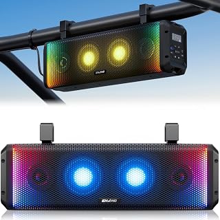 Ehaho 17 Inch 4-Speaker UTV Sound Bar with Bluetooth, RGB, IP66 Waterproof | 400W Peak Power, BT 5.4 & Auracast, Music-Sync RGB, 3 EQ, Detachable Cable, Fits 1"-2" Roll Cages for UTV Golf Cart SXS ATV