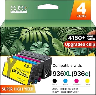 ejet 936XL High Yield Replacement for HP 936 Ink Cartridges 4 Pack