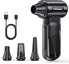 Electric Air Duster 130000RPM, Compressed Air Duster Cordless Rechargeable, 3-Speed Air Blower with 4 Nozzles, Keyboard Cleaner for PC Computer Electronics Car Cleaning