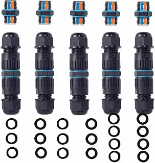 Electrical Waterproof Junction Box, 24-14 AWG IP68 Wire Connector for Outdoor Lighting, Extension Cord Splice, Landscape Lights, Splice kit, Electrical Box (5 PCS)
