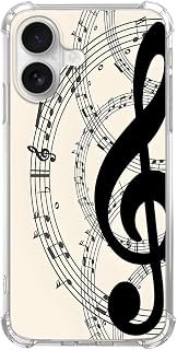 Elegant Treble Case for iPhone 17,Retro Art Music Scores,Trendy Cool Soft TPU Bumper Case for iPhone 17