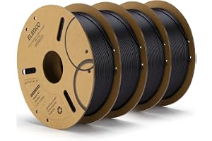 ELEGOO PLA 3D Printer Filament 1.75mm Black 4KG | Bundle Filament, Dimensional Accuracy +/- 0.02mm, 4 Pack 1kg Spools 3D Printing Filament, Fits Most FDM 3D Printers