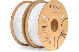 ELEGOO PLA Plus 3D Printer Filament 1.75mm White 2KG, Tougher & Stronger | Upgrade PLA Filament, Less Tangle & No Clogs, +/- 0.02mm Accuracy, Moisture Sealed, 1kg Spool Fits Most FDM 3D Printers