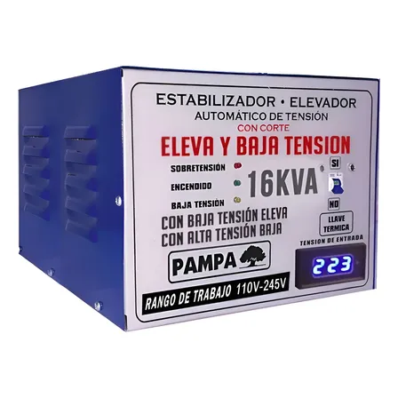 Elevador De Tensi&oacute;n Autom&aacute;tico 16 Kva Rango 110v-245v  Pampa Blanco