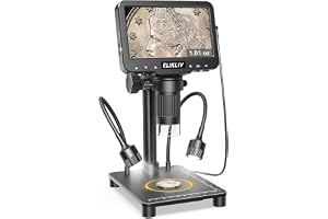 Elikliv Coin Microscope with Weighing Scale, Digital Magnifier 8+2 Lights | 4.3" Screen, 0.1s Fast Reading, Camera & Video, USB PC View, Jewelry Magnifying Glass, Coin Collection Supply For Error Coins