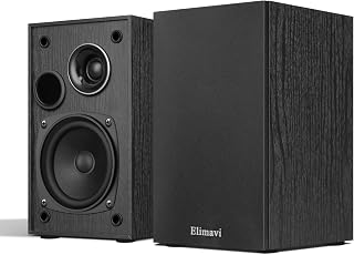 Elimavi Passive Bookshelf Speakers, Requires a Receiver or Amplifier, Black