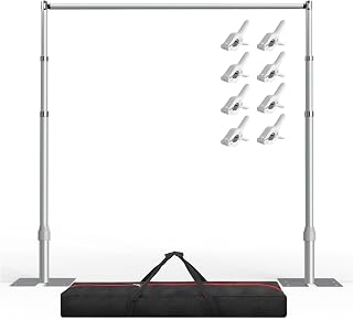 EMART Upgrade Pipe and Drape Backdrop Stand 8.9x10FT Adjustable Photo Stand | Heavy Duty Photo Banner for Photography, Wedding, Party Decoration with 8 Clamps and Carrying Bag