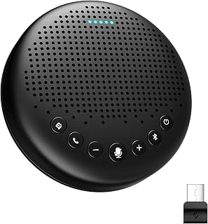 EMEET Conference Speaker and Microphone Luna 360&deg; Voice Pickup w/Noise Reduction/Mute/Indicator USB Bluetooth Speakerphone w/Dongle for 8 People Daisy Chain for 16 Compatible with Leading Software