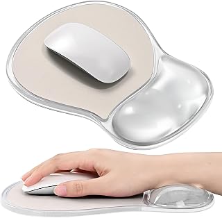 EooCoo Ergonomic Waterproof Mouse Pad with Gel Wrist Rest Support | Middle Concave Design, Leather Mouse Pad, Relieve Wrist Pain, Non-Slip Base, Office Desk Accessories, Non-Slip Base