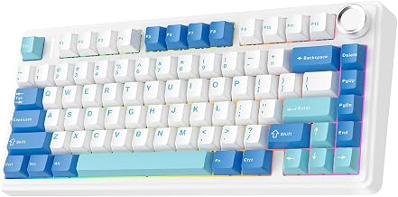 EPOMAKER x Aula F75 Ultra Wireless Gaming Keyboard with Knob, 10000mAh, Hot Swap, RGB, PBT Keycap, Creamy Sound, VIA, 75% Mechanical Keyboard for Win/Mac (Blue, Reaper)