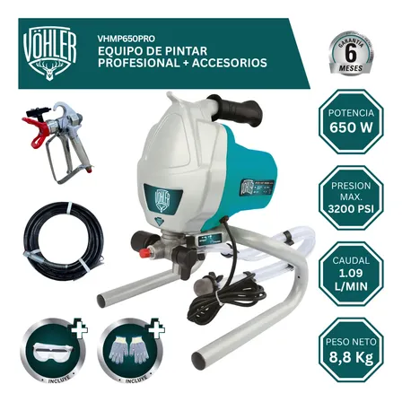 Equipo De Pintar Airless V&ouml;hler 650w 3200psi + Accesorios