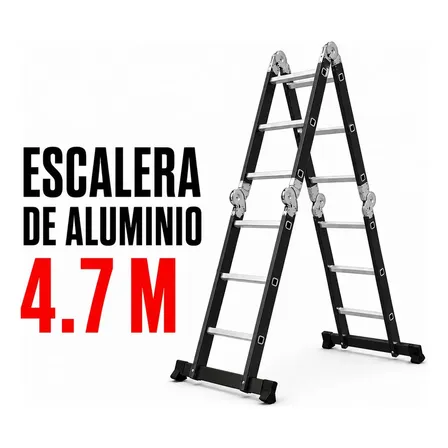 Escalera Aluminio 16 Escalones 4.7 M Multiprop&oacute;sito Pektra
