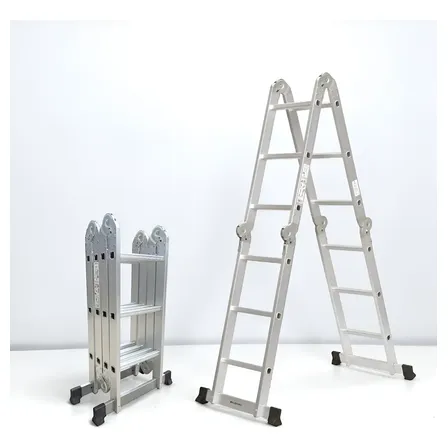 Escalera Aluminio Articulada Bestool 12 Escalones 4x3 Plateado