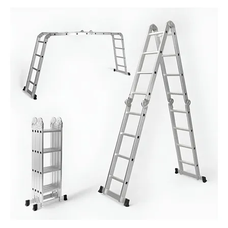 Escalera Aluminio Articulada Bestool 16 Escalones 4x4 Plateado