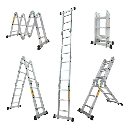 Escalera Aluminio Multiprop&oacute;sito 12 Escalones Articulada Altura 3.46m Naku