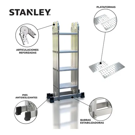 Escalera Articulada Stanley 16 Escalones 4x4 + Plataforma