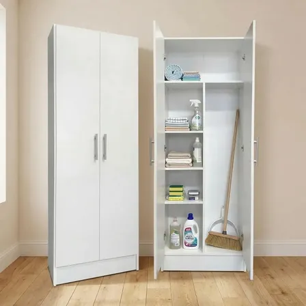 Escobero Despensero 2 Puertas Cocina 1.80m Color Blanco