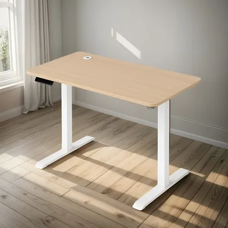 Escritorio Elevable El&eacute;ctrico Dakota Moderno Marr&oacute;n Haya Color Marr&oacute;n Claro