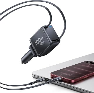 ESR Xtend 100W Retractable Car Charger with AVS, 3-in-1, USB-C & USB-A