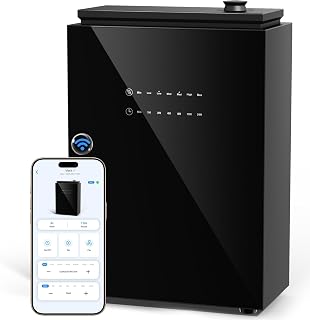 Essential Oil Diffuser - HVAC System, 5500 Sq.Ft Waterless Diffuser, Whole House & Aromatherapy Diffuser, Oil Diffuser for Office Home Large Room, WiFi & Bluetooth App Control, Black