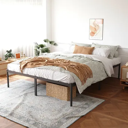 Estructura Cama Metal 2 Plazas Reforzada 138x188 Baulera Negro Cama Doble
