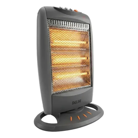Estufa Halogena Giratoria 400w/1200w Corte Por Caida Gris