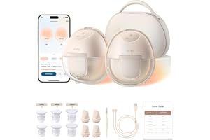 eufy Heated Wearable Breast Pump S1 Pro, Charging Case, Hands-Free | HeatFlow, 5-Day Battery, App DIY Rhythm, Powerful 300mmHg, 30% More Output, 46dB Quiet, BPA-Free
