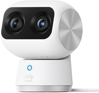 eufy Security 4K Indoor Cam S350, No Subscription, Dual Cameras, 8&times; Zoom | 360&deg; Coverage,Works as a Pet Camera,Nanny/Senior/Baby Monitor,AI Auto-Tracking,Human/Pet/Cry Detection,2.4/5 GHz Wi-Fi